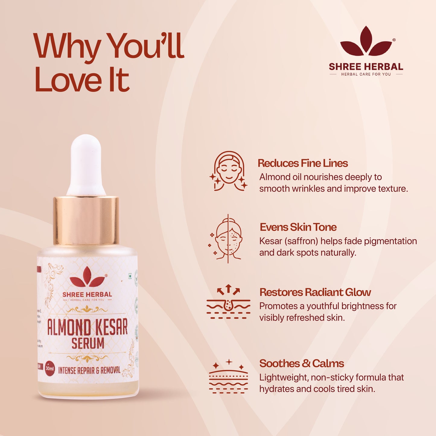 Almond Kesar Serum - 30mL