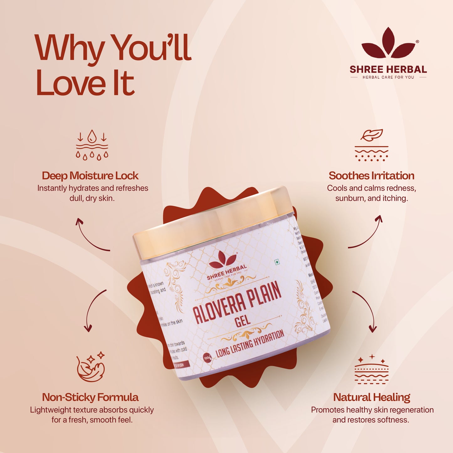 Aloe Vera Plain Gel - 100g